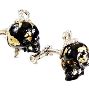 black and gold skull cufflinks