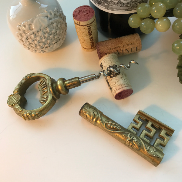 Beautiful brass old German corkscrew in excellent vintage condition
