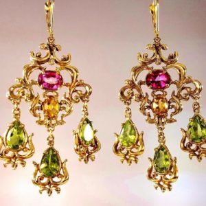 victorian style earring green